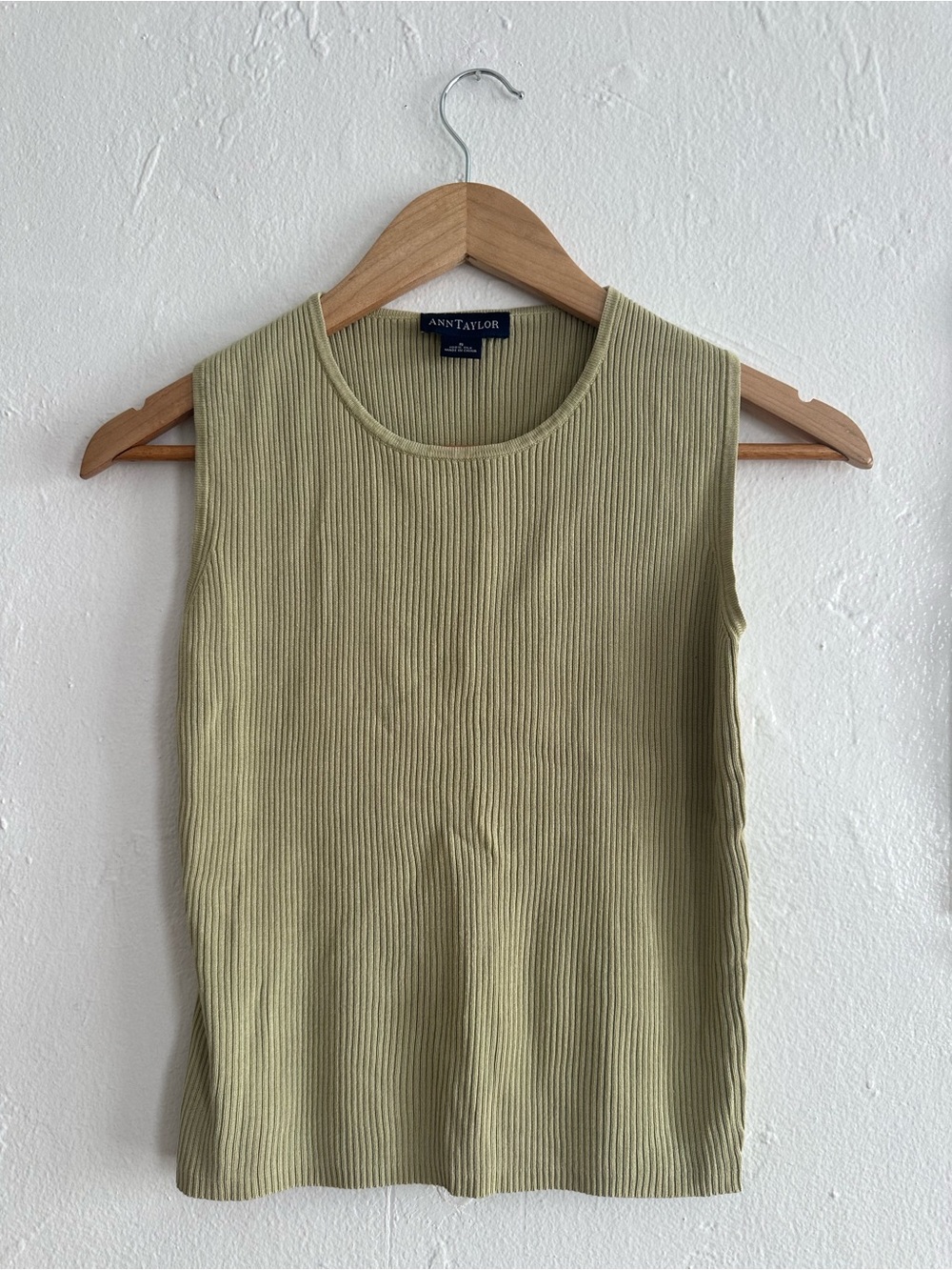 Ann Taylor Olive Green Ribbed Tank